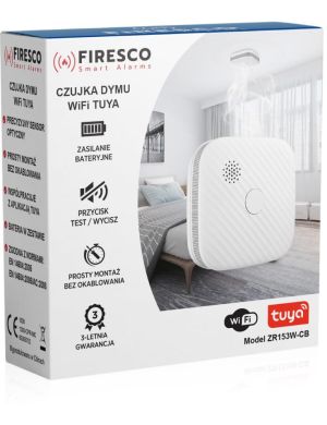 Czujnik dymu Firesco ZR153SW CB z WiFi aplikacja Tuya 
