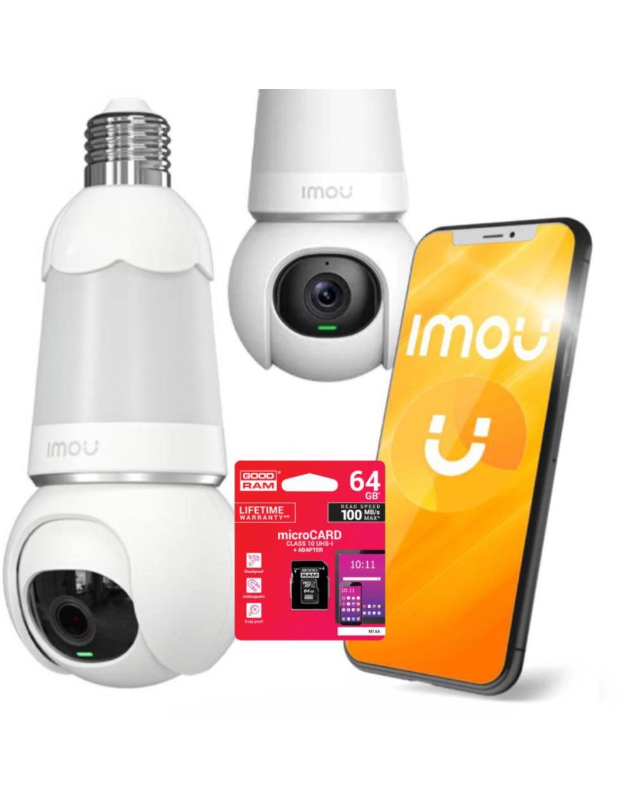 Kamera IP Imou kamera żarówka Bulb Cam 5MP IPC z kartą pamięci 64BG Goodram