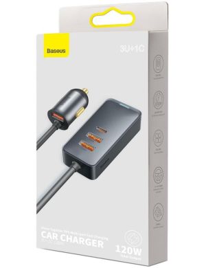 ŁADOWARKA SAMOCHODOWA NA PRZEWODZIE Baseus Share Together 120W 3A 3x USB-A 1x USB-C PD 20W QC 3.0