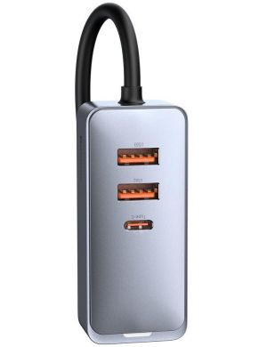 ŁADOWARKA SAMOCHODOWA NA PRZEWODZIE Baseus Share Together 120W 3A 3x USB-A 1x USB-C PD 20W QC 3.0