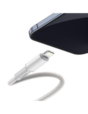 KABEL USB-C - Lightning / iPhone Baseus Cafule CATLGD-A02 2m 20W PD Quick Charging BIAŁY W OPLOCIE