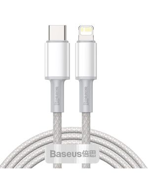 KABEL USB-C - Lightning / iPhone Baseus Cafule CATLGD-A02 2m 20W PD Quick Charging BIAŁY W OPLOCIE