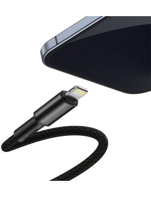 KABEL USB-C - Lightning / iPhone Baseus Cafule CATLGD-A01 2m 20W PD Quick Charging CZARNY W OPLOCIE
