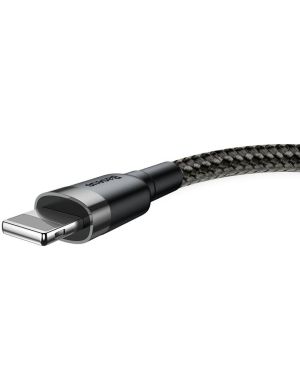 KABEL USB-A - Lightning / iPhone Baseus Cafule CALKLF-BG1 100cm Apple 2.4A CZARNO-SZARY W OPLOCIE