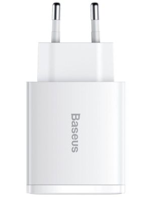 ŁADOWARKA SIECIOWA Baseus Compact Quick Charger CCXJ-E02 30W 2x USB-A 1x USB-C PD 3.0 QC 3.0 BIAŁA