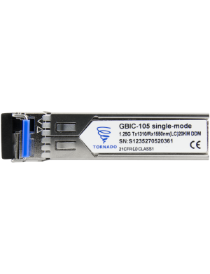 PULSAR GBIC-105 - Moduł SFP GBIC-105, single-mode, 1,25G, Tx:1310 / Rx:1550, LC, 20KM, DDM (TORNADO)