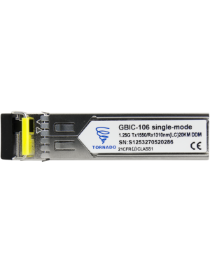 PULSAR GBIC-106 - Moduł SFP GBIC-106, single-mode, 1,25G, Tx:1310 / Rx:1310, LC, 20KM, DDM (TORNADO)