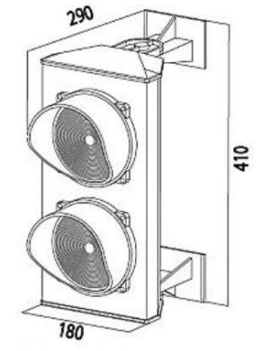 Semafor CAME PL0583 (2-komorowy: czerwone-zielone) 24V LED (001PL0583)