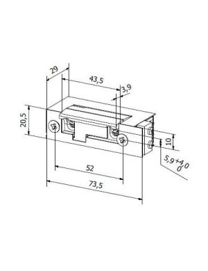 Elektrozaczep BIRA symetryczny ES1-001-KZ 12V AC/DC z kontrolą zamknięcia